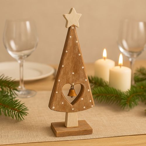 Sapin Décoratif En Bois 25 Cm – Déco De Table Noël, Style Naturel, Idéal Centre De Table Pour Ambian