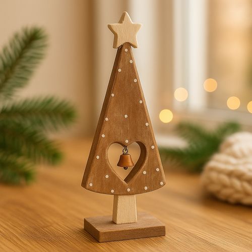 Sapin Décoratif En Bois 25 Cm – Déco De Table Noël, Style Naturel, Idéal Centre De Table Pour Ambian