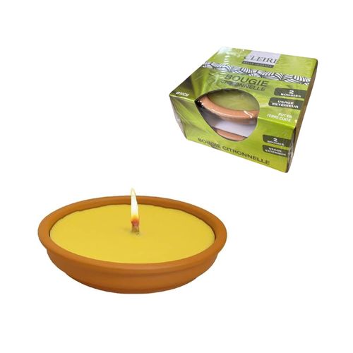 Pack 2 Bougies Citronnelle Anti-moustique En Pot Terre