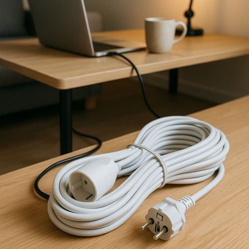 Rallonge Électrique 10m – 3500w 220-240v - Blanche Intérieur