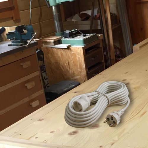 Rallonge Électrique 10m – 3500w 220-240v - Blanche Intérieur