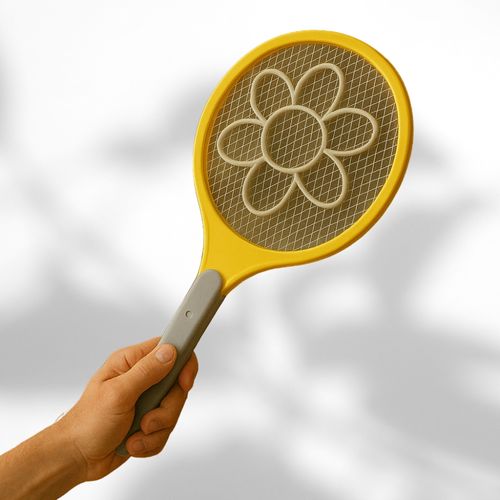 Raquette Anti-moustique Électrique à Piles Format XL 48 Cm Grille Haute Tension Pour Insectes