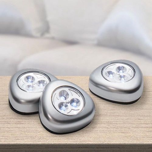 Lot De 3 Lampes à Poussoir LED Sans Fil - Éclairage D'appoint Pratique Pour Placards, Cuisines