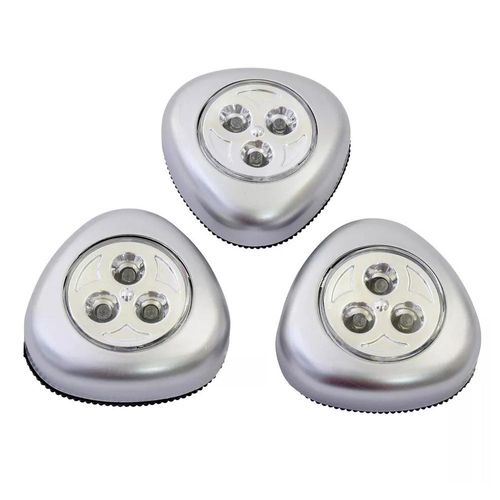 Lot De 3 Lampes à Poussoir LED Sans Fil - Éclairage D'appoint Pratique Pour Placards, Cuisines
