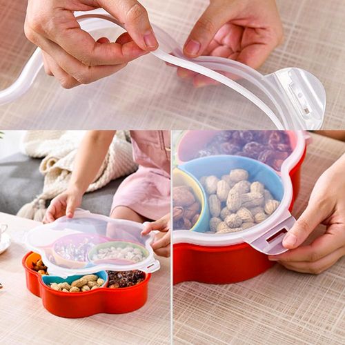 Boîte Hermétique Set Apéro En Fleur Avec Couvercle Et Compartiments Amovibles