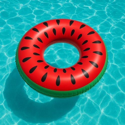 Bouée Gonflable Géante Forme Pastèque 80 Cm Multicolore Pour Enfants Et Adultes Piscine Ou Plage