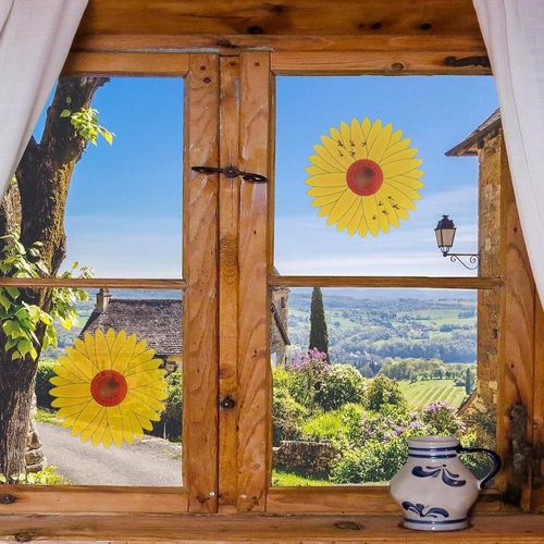 Stickers Anti-mouches Motif Tournesol – Pack De 4, Usage Intérieur, Non Toxique