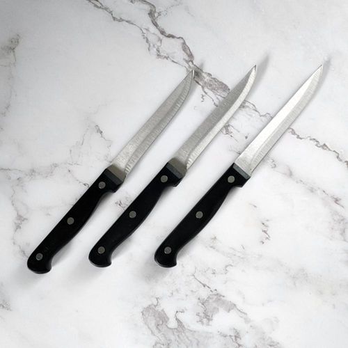 2 Lots De 3 Couteaux à Steak En Acier Inoxydable – Lame Lisse 11 Cm