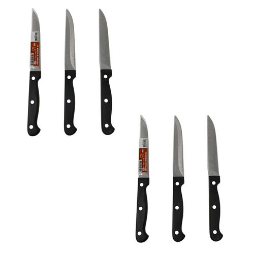 2 Lots De 3 Couteaux à Steak En Acier Inoxydable – Lame Lisse 11 Cm