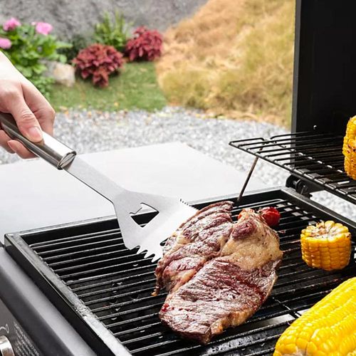 Spatule Multifonctions En Inox 35 Cm – Outil 5 En 1 Pour Barbecue