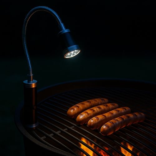 Lampe LED Barbecue Avec Base Aimantée Tête Inclinable 360 Degrés Col Flexible 9 LEDs Blanches Pour G