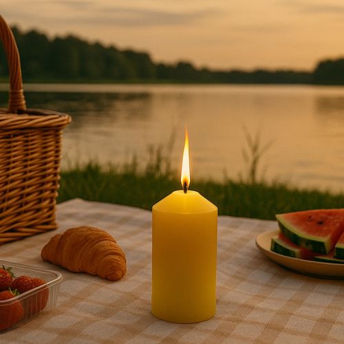 Pack De 3 Bougies Cylindriques à La Citronnelle – 40h De Durée – Pour Jardin et Terrasse