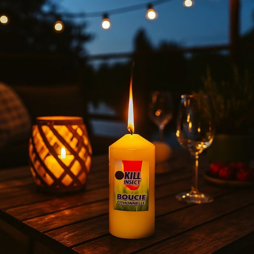 Pack De 3 Bougies Cylindriques à La Citronnelle – 40h De Durée – Pour Jardin et Terrasse