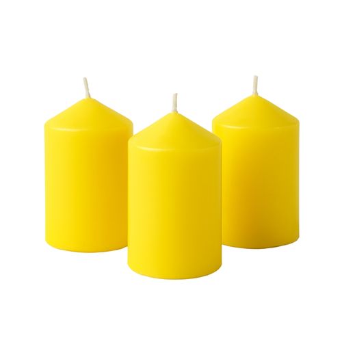 Pack De 3 Bougies Cylindriques à La Citronnelle – 40h De Durée – Pour Jardin et Terrasse