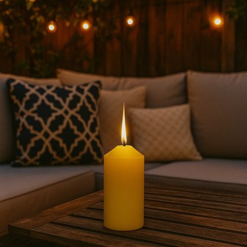 Pack De 3 Bougies Cylindriques à La Citronnelle – 40h De Durée – Pour Jardin et Terrasse