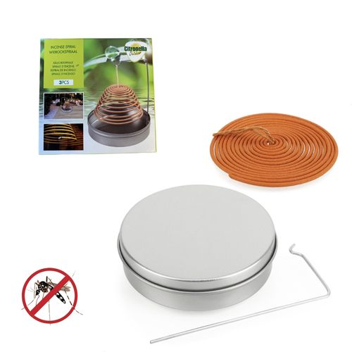 3 Spirales Encens Citronnelle + Support Inox – Anti-moustique Extérieur
