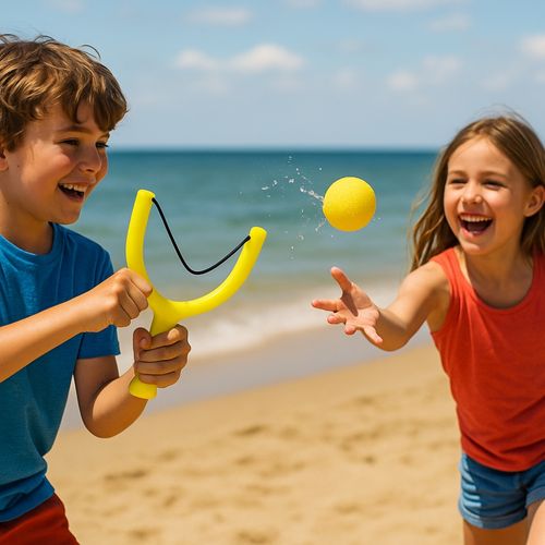 Fronde à Eau Avec 10 Balles Éclaboussantes Réutilisables Couleur Aléatoire Jeu Estival Pour Enfants