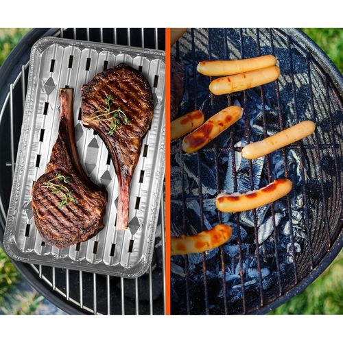 Lot De 12 Barquettes Aluminium 35x22 Cm – Spécial Barbecue