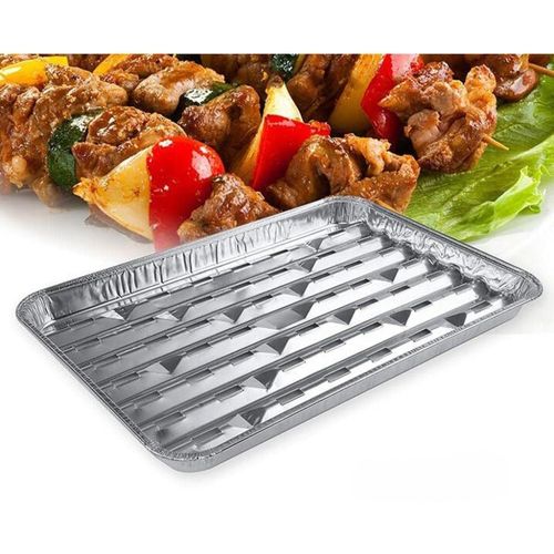 Lot De 12 Barquettes Aluminium 35x22 Cm – Spécial Barbecue