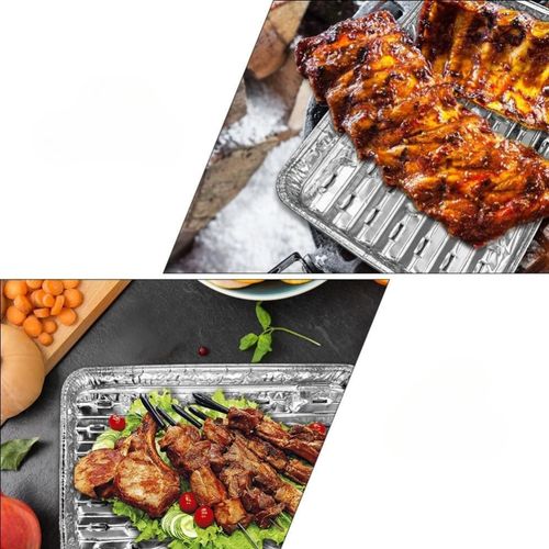 Lot De 12 Barquettes Aluminium 35x22 Cm – Spécial Barbecue