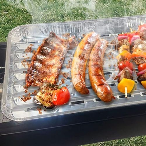 Lot De 12 Barquettes Aluminium 35x22 Cm – Spécial Barbecue