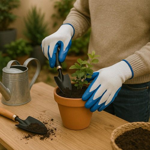 Gants De Manutention En Nitrile Tricot Sans Couture Paume Antidérapante Taille Unique Couleur Aléato