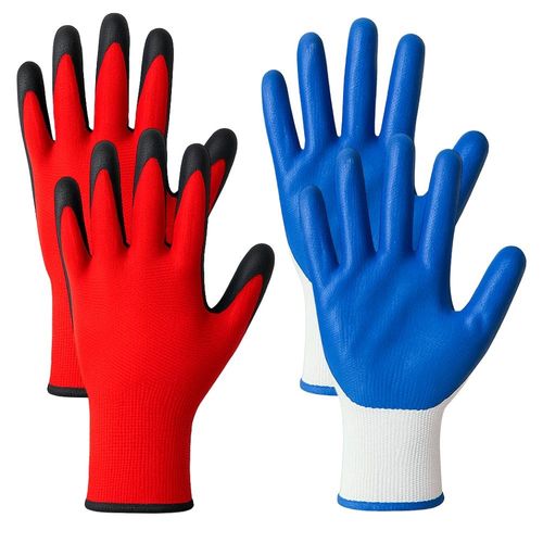 Gants De Manutention En Nitrile Tricot Sans Couture Paume Antidérapante Taille Unique Couleur Aléato