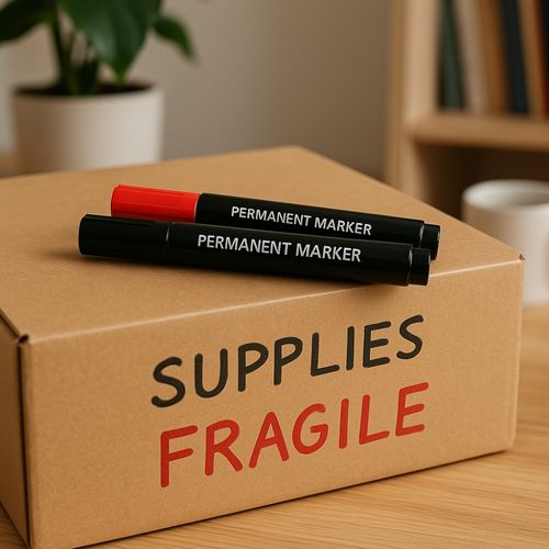 Lot De 2 Marqueurs Permanents Rouge Et Noir Pour Écriture Et Marquage Sur Toute Surface