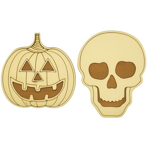 Pack 2 Citrouilles Ou Têtes De Mort LED à Personnaliser – Décoration Halloween