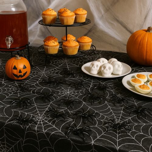 Lot De 100 Petites Araignées Noires 4cm En Plastique Décoration Halloween
