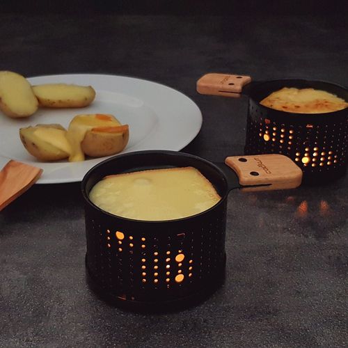 Set De 4 Raclettes Individuelles à La Bougie Lumi Noir