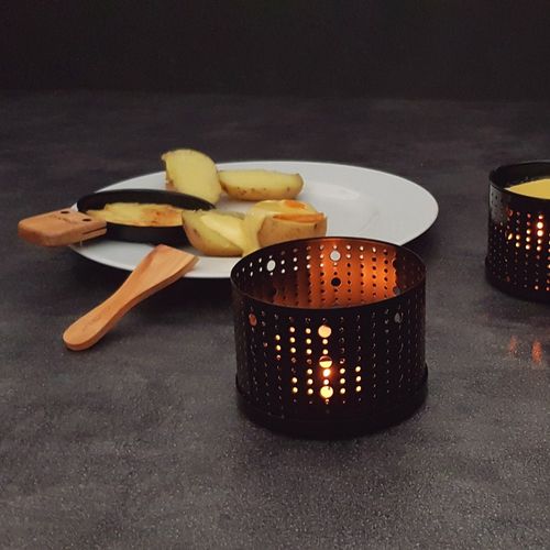Set De 4 Raclettes Individuelles à La Bougie Lumi Noir
