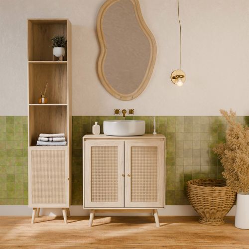 Colonne De Rangement Pour Salle De Bain. Bohème. L 35 X P 25 X H 167cm