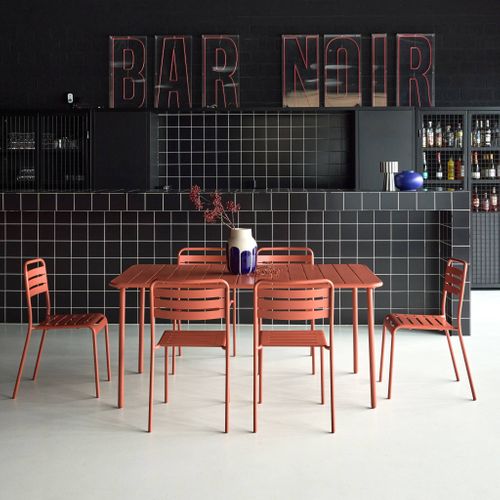 Table De Jardin Métal + 6 Assises Terracotta Amélia