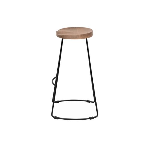 Lot De 2 Tabourets De Bars Bois De Manguier Naturel Et Acier. Avec Repose Pieds. 65cm