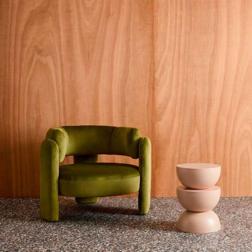 Bout De Canapé En Métal. Rose. Coumba. 32 X H 46.5cm