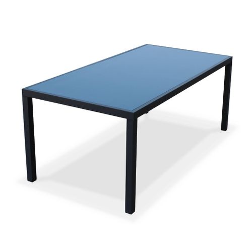 Table De Jardin Aluminium + 6 Assises - Capua - Anthracite. Gris - 6 Places - 1 Grande Table