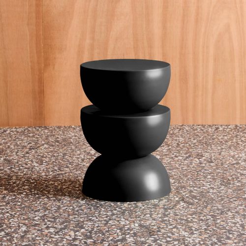 Bout De Canapé En Métal Noir. Coumba 32 X H 46.5cm