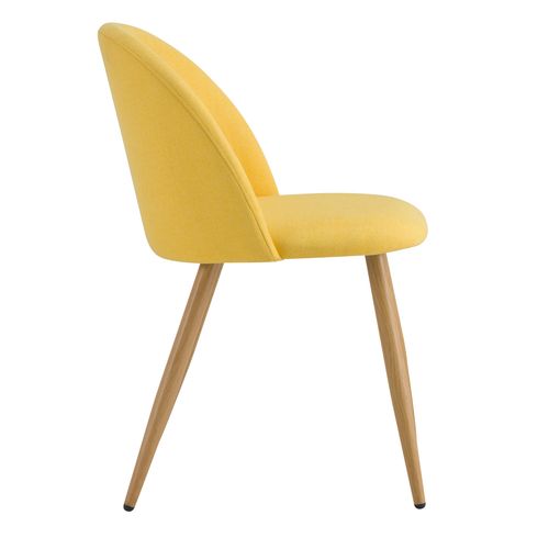 Lot De 2 Chaises En Tissu Jaune Et Pieds En Métal - Cozy