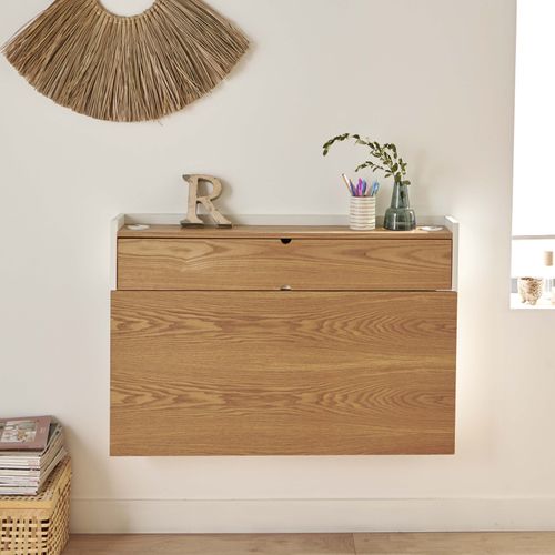 Bureau Mural Rabattable Frêne 100 Cm U-line
