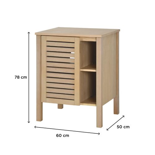 Meuble Simple Vasque Talix Sur Pieds En Chêne Naturel 60 Cm