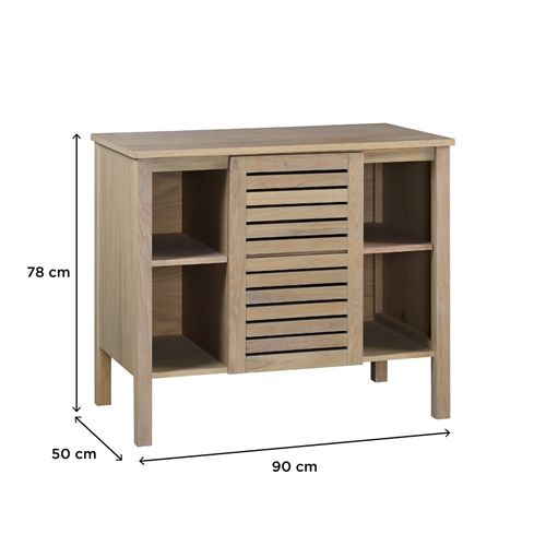 Meuble Simple Vasque Talix Sur Pieds En Chêne Naturel 90 Cm