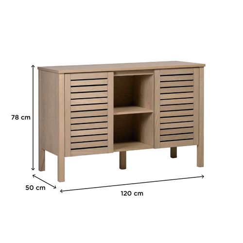Meuble Double Vasque Talix Sur Pieds En Chêne Naturel 120 Cm