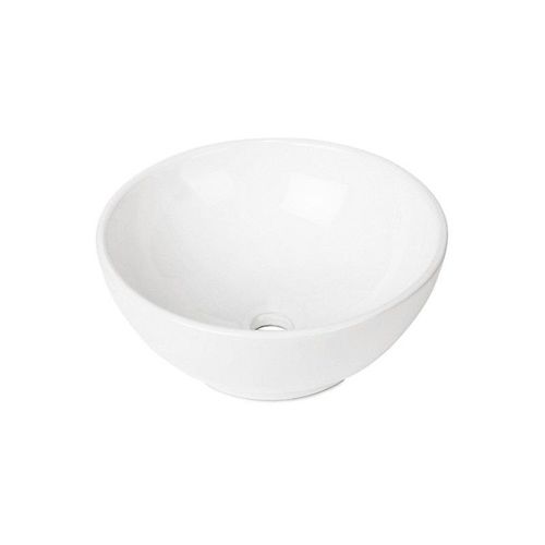 Vasque à Poser Ronde En Céramique Blanche 40cm