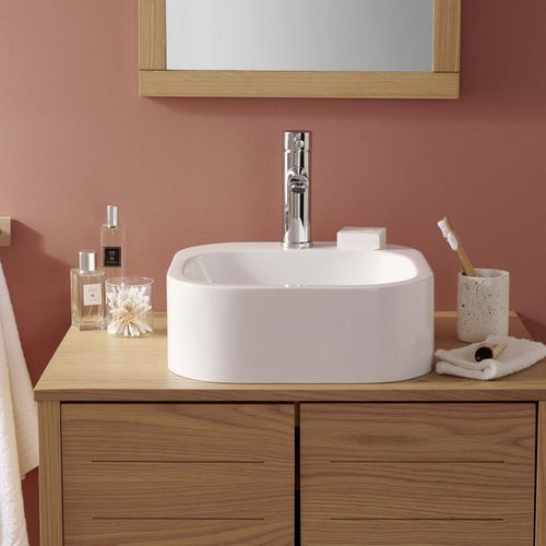 Vasque Ovale à Poser En Résine 37 Cm Sian Blanche