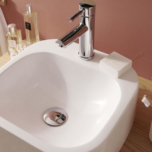 Vasque Ovale à Poser En Résine 37 Cm Sian Blanche