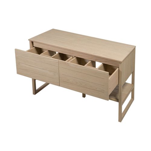 Meuble De Salle De Bain Chêne 120 Cm + Colonne De Rangement Chêne 145 Cm Atoll + 2 Miroirs