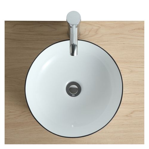 Vasque à Poser Ronde Diego En Céramique Avec Liseré 37cm