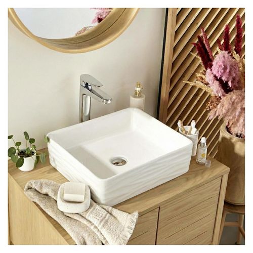 Vasque à Poser Rectangulaire Serena En Céramique 47x36cm