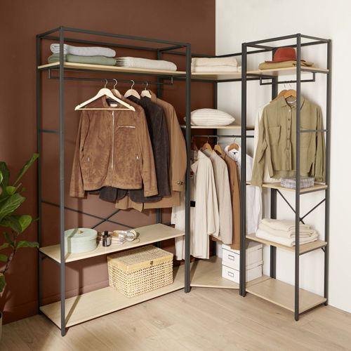 Lot De 3 Portants Vêtements En Bois Et Métal 180x200cm